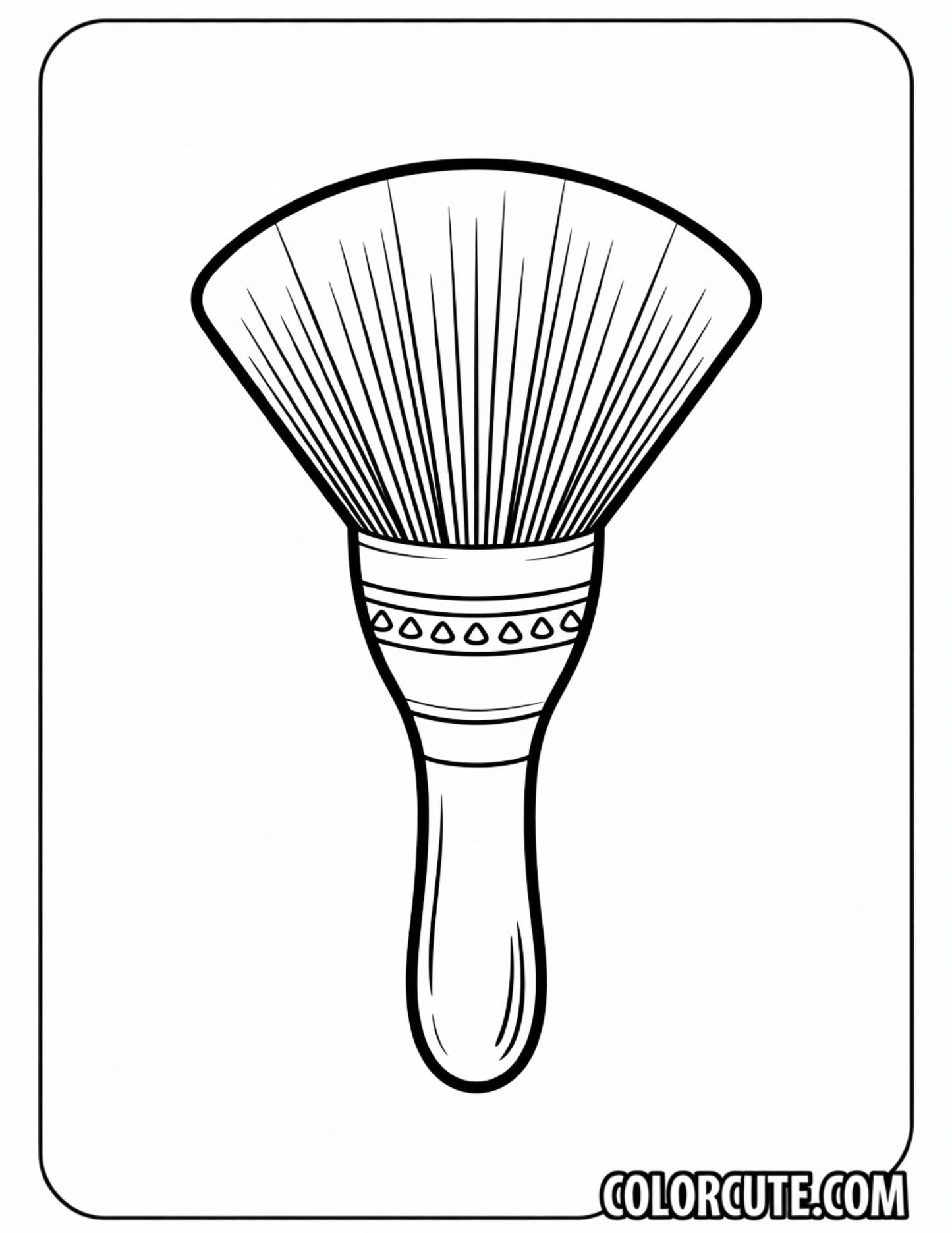 Makeup Fan Brush Coloring Page | Free PDF Printables