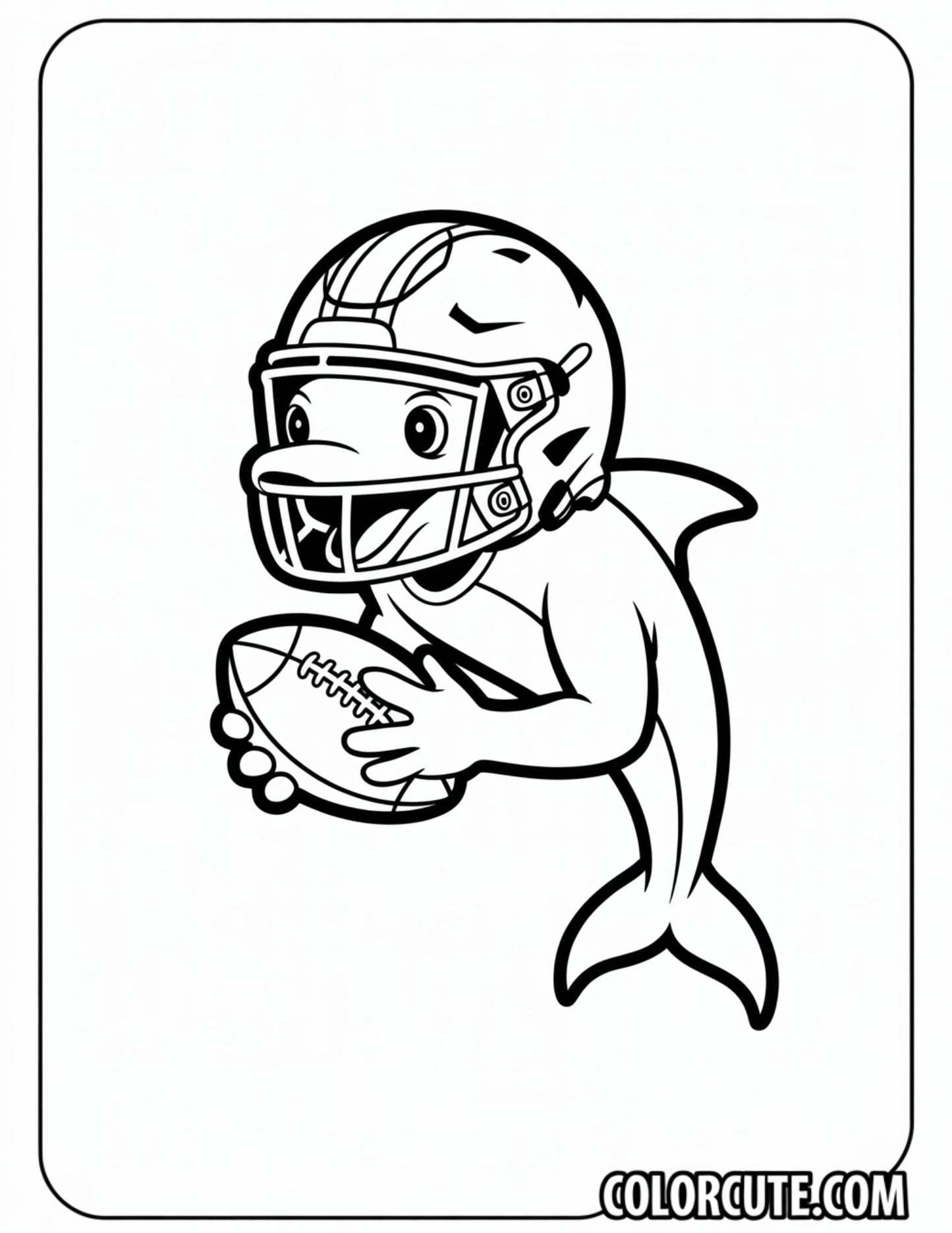 Miami Dolphins Football Player Coloring Page | Free PDF Printables