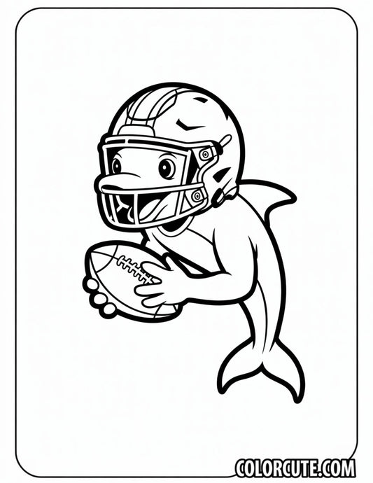 Miami Dolphins Football Player Coloring Page | Free PDF Printables