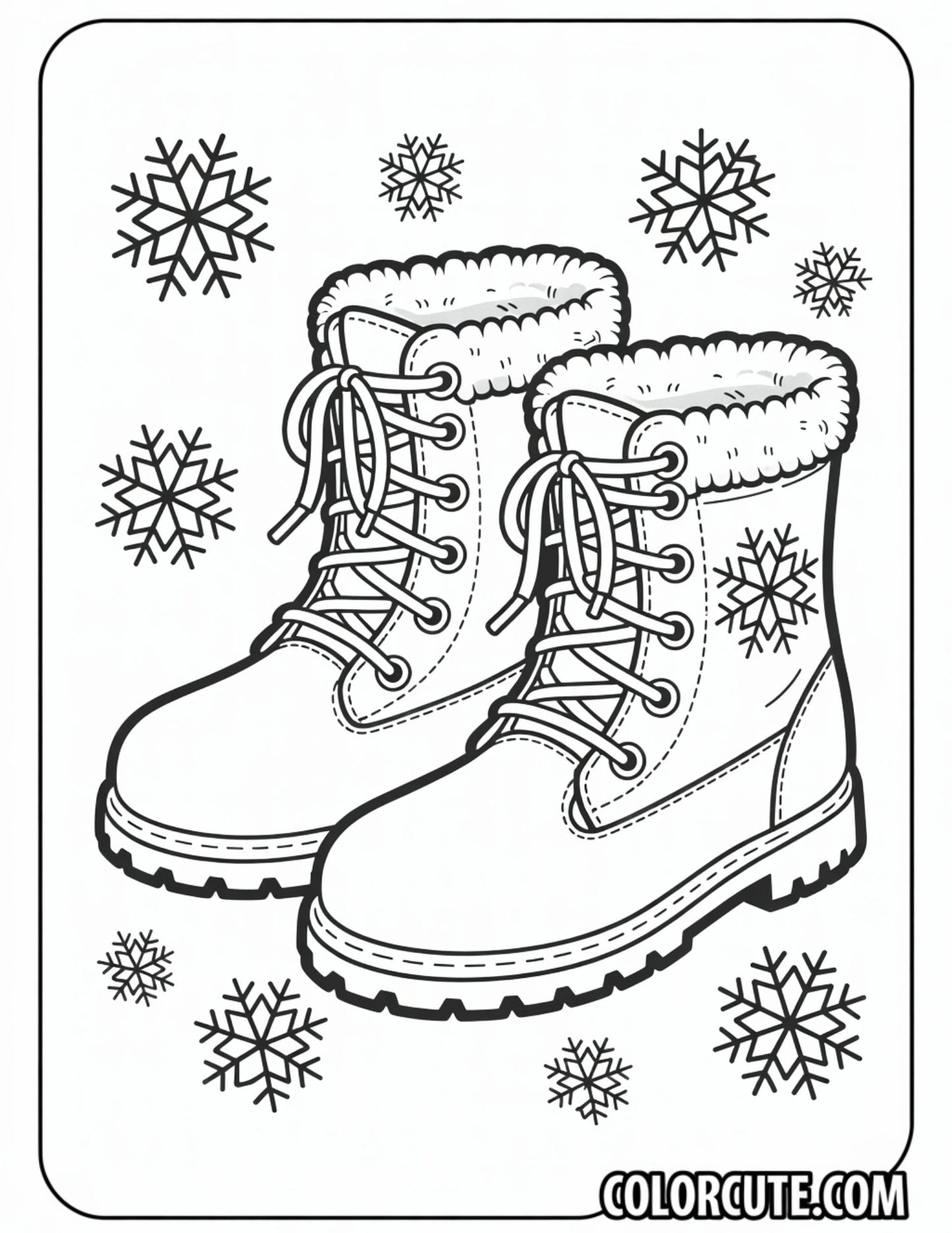 Winter Boots Coloring Pages | Free PDF Printables