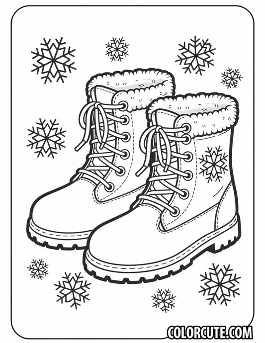 Winter Boots Coloring Pages | Free PDF Printables