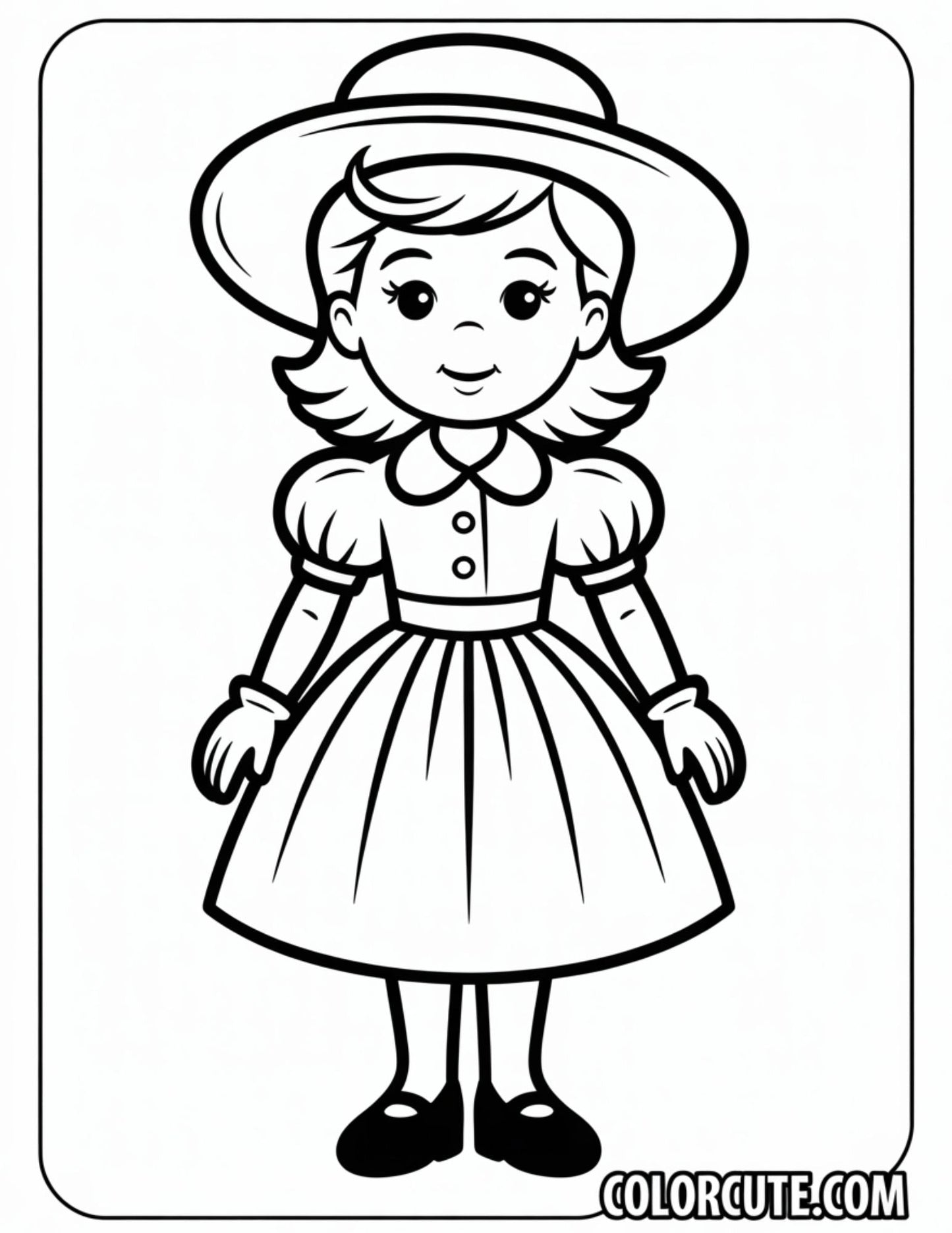 1950s Fashion Girl Coloring Pages | Free PDF Printables