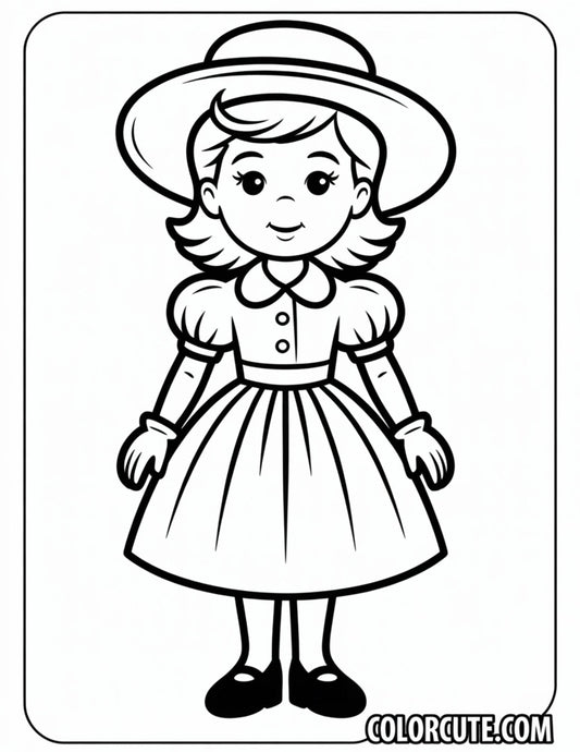1950s Fashion Girl Coloring Pages | Free PDF Printables