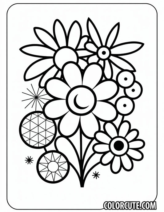 Aesthetic Bold and Easy Coloring Pages | Free PDF Printables
