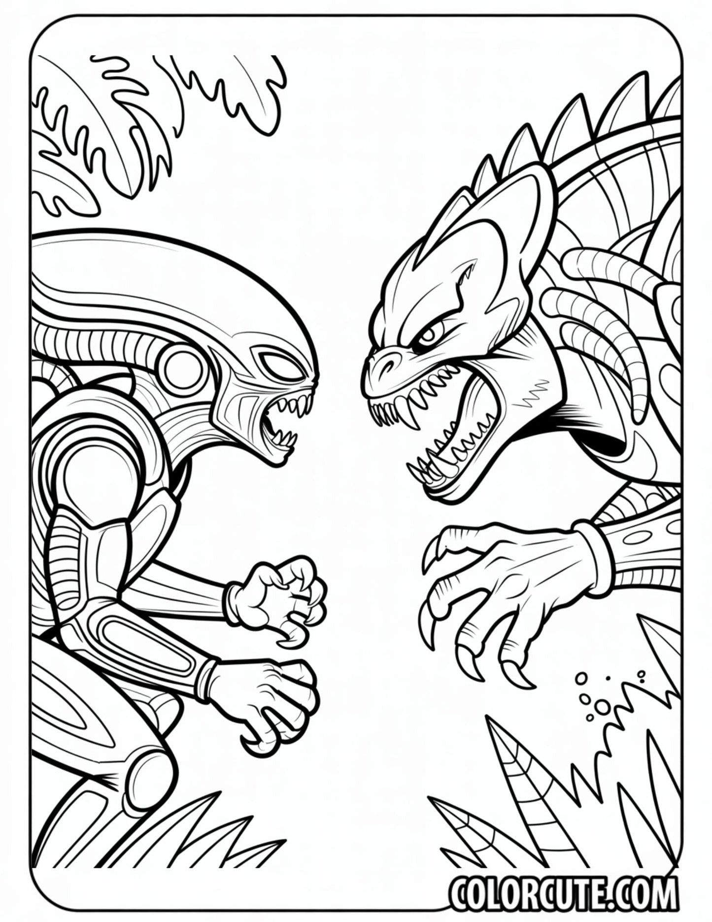 Alien vs Predator Coloring Pages Free PDF Printables