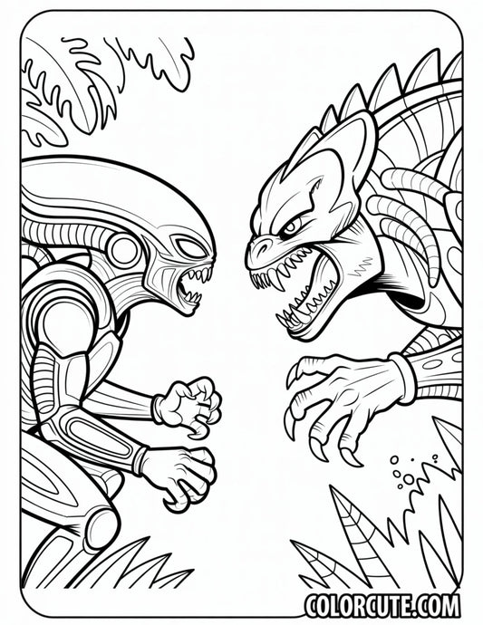 Alien vs Predator Coloring Pages Free PDF Printables