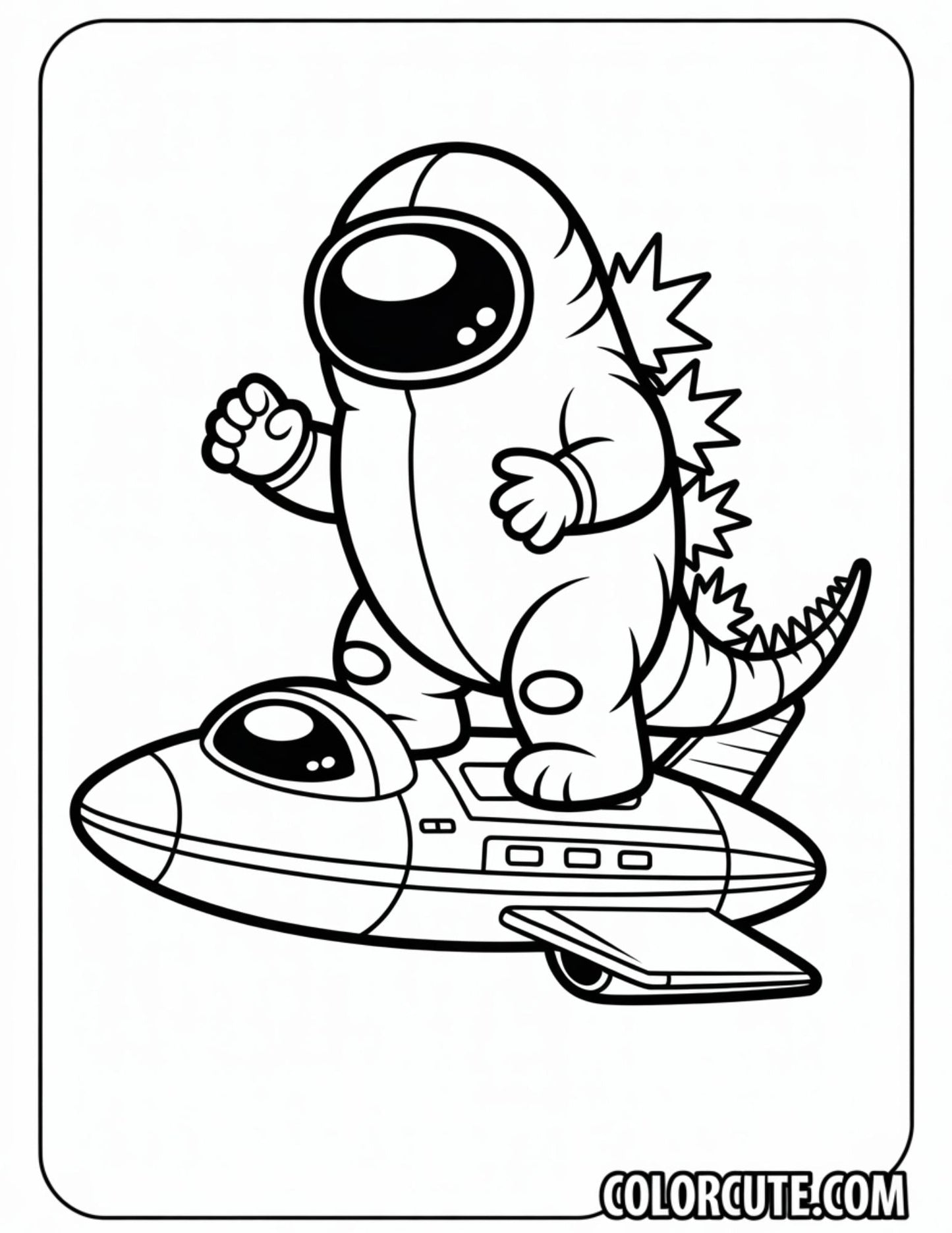 Among Us Godzilla Coloring Pages | Free PDF Printables