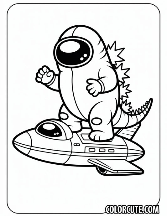 Among Us Godzilla Coloring Pages | Free PDF Printables