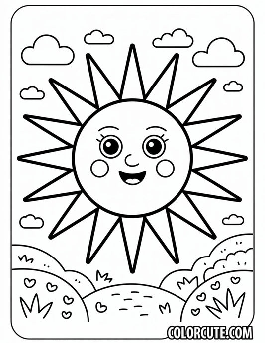Big Sun Coloring Page | Free PDF Printables