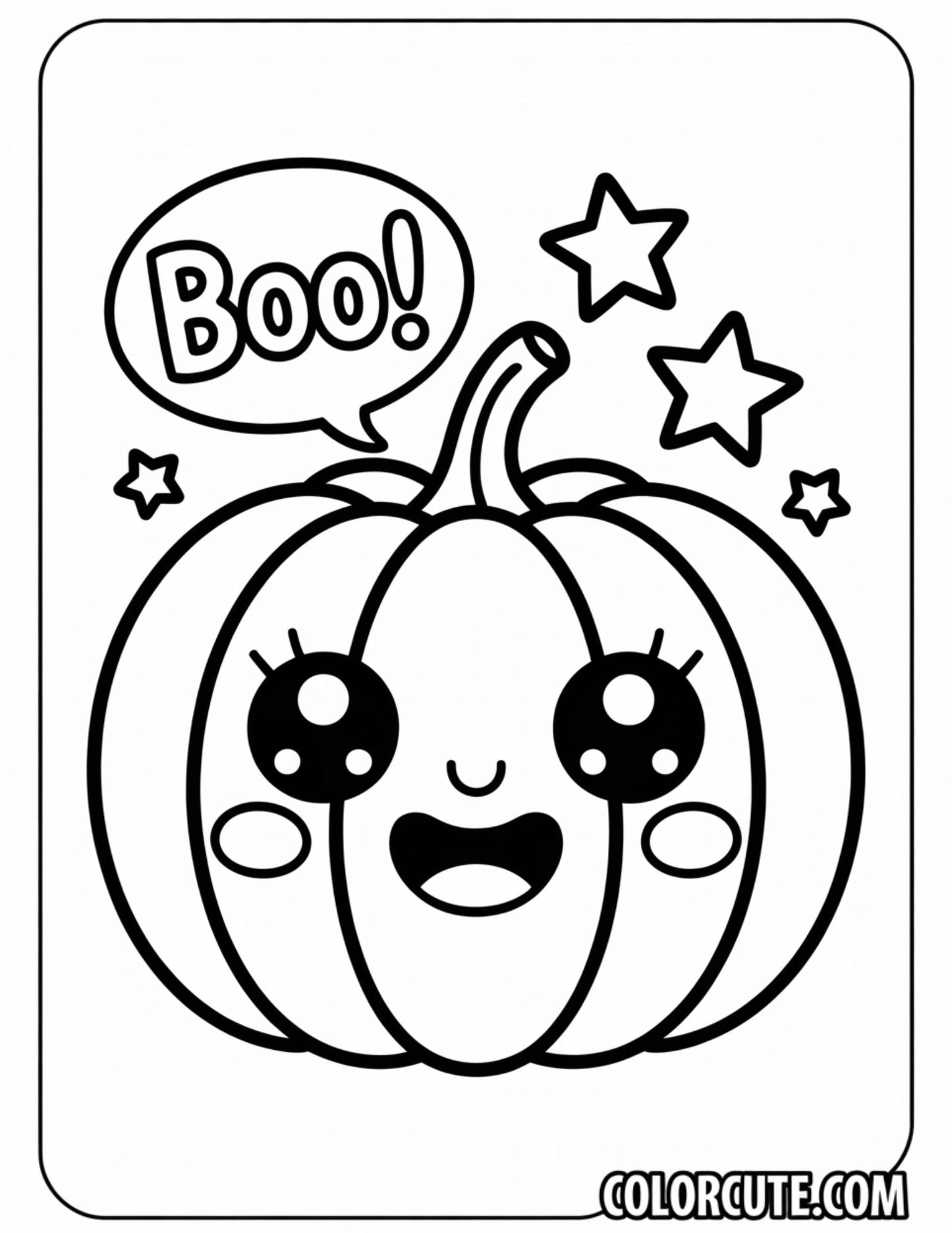 Boo Pumpkin Coloring Page | Free PDF Printables