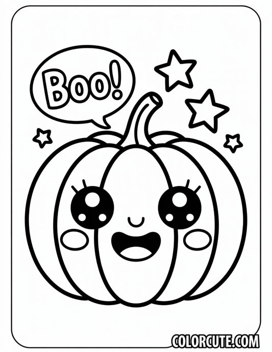 Boo Pumpkin Coloring Page | Free PDF Printables