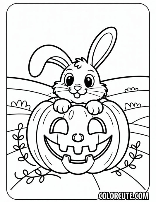 Cute Bunny Halloween Coloring Page | Free PDF Printables