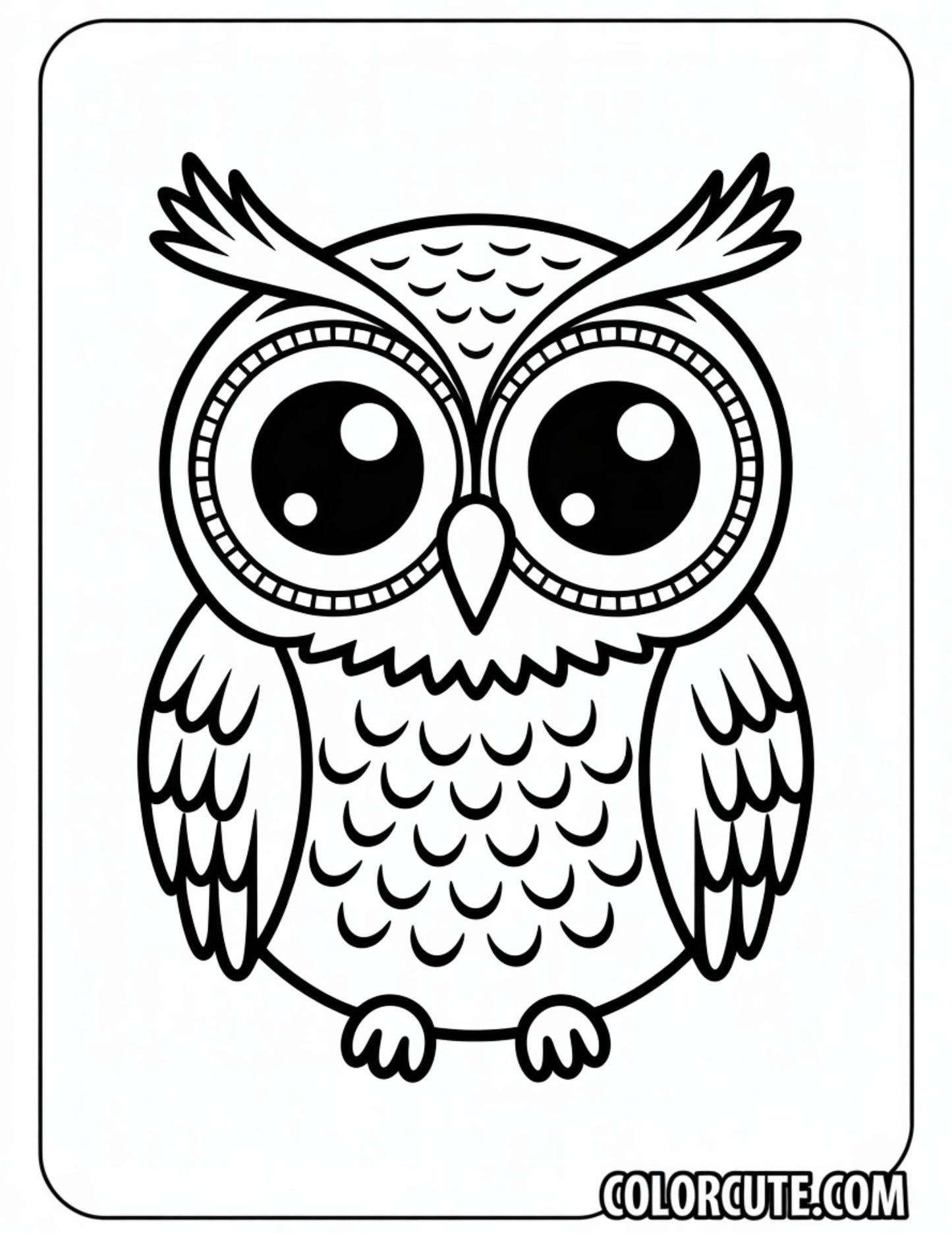 Big Eyes Owl Coloring Pages | Free PDF Printables