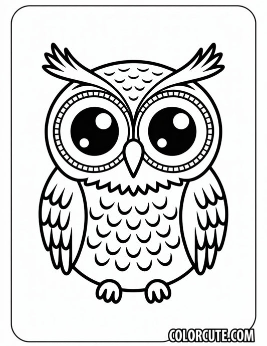 Big Eyes Owl Coloring Pages | Free PDF Printables