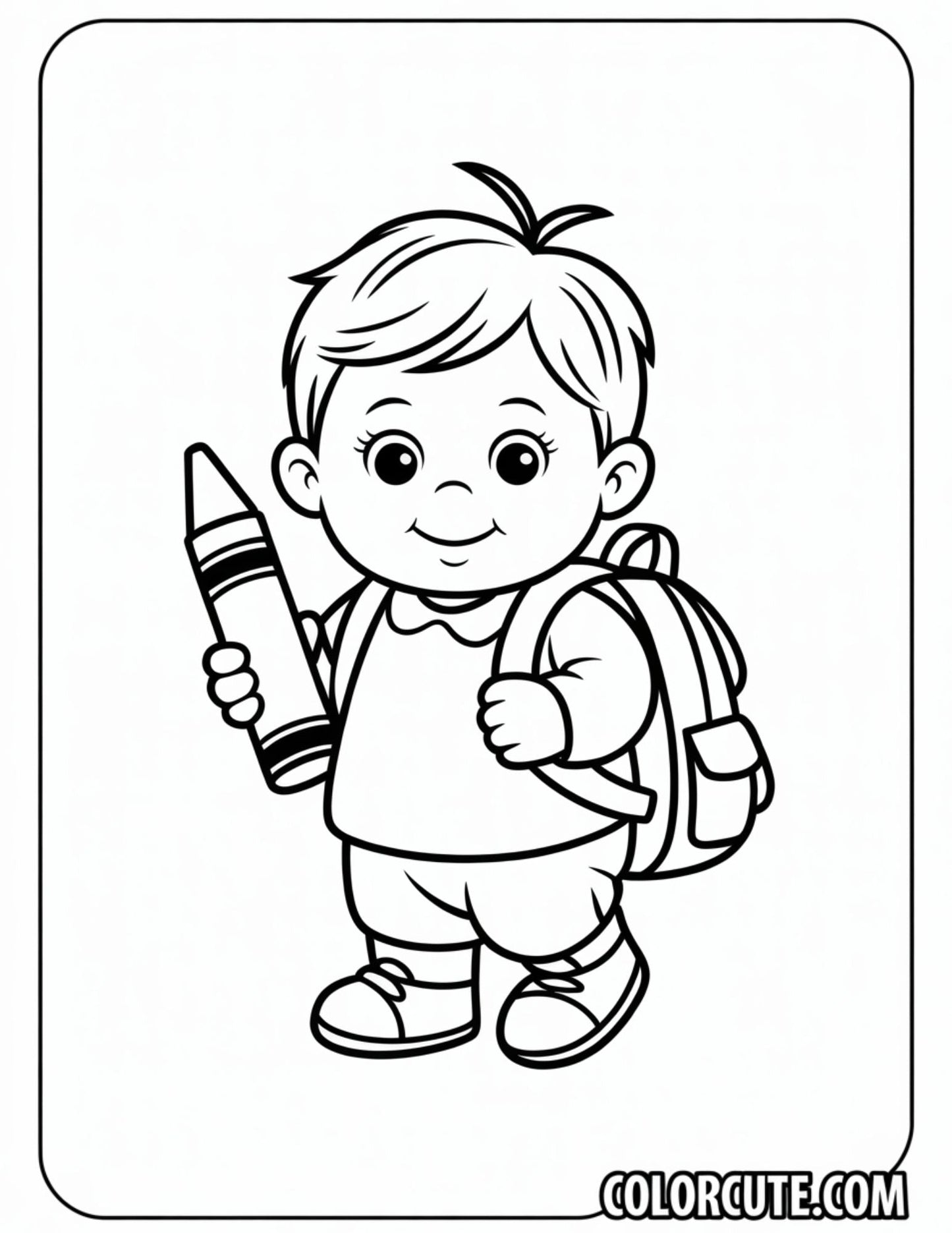 Toddlers Back to School Coloring Pages | Free PDF Printables
