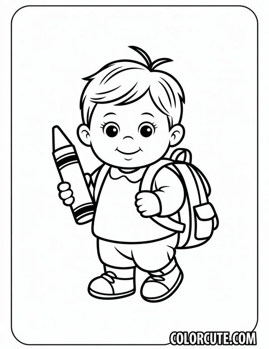 Toddlers Back to School Coloring Pages | Free PDF Printables