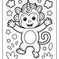 Unicorn Monkey Coloring Page Free PDF Printables