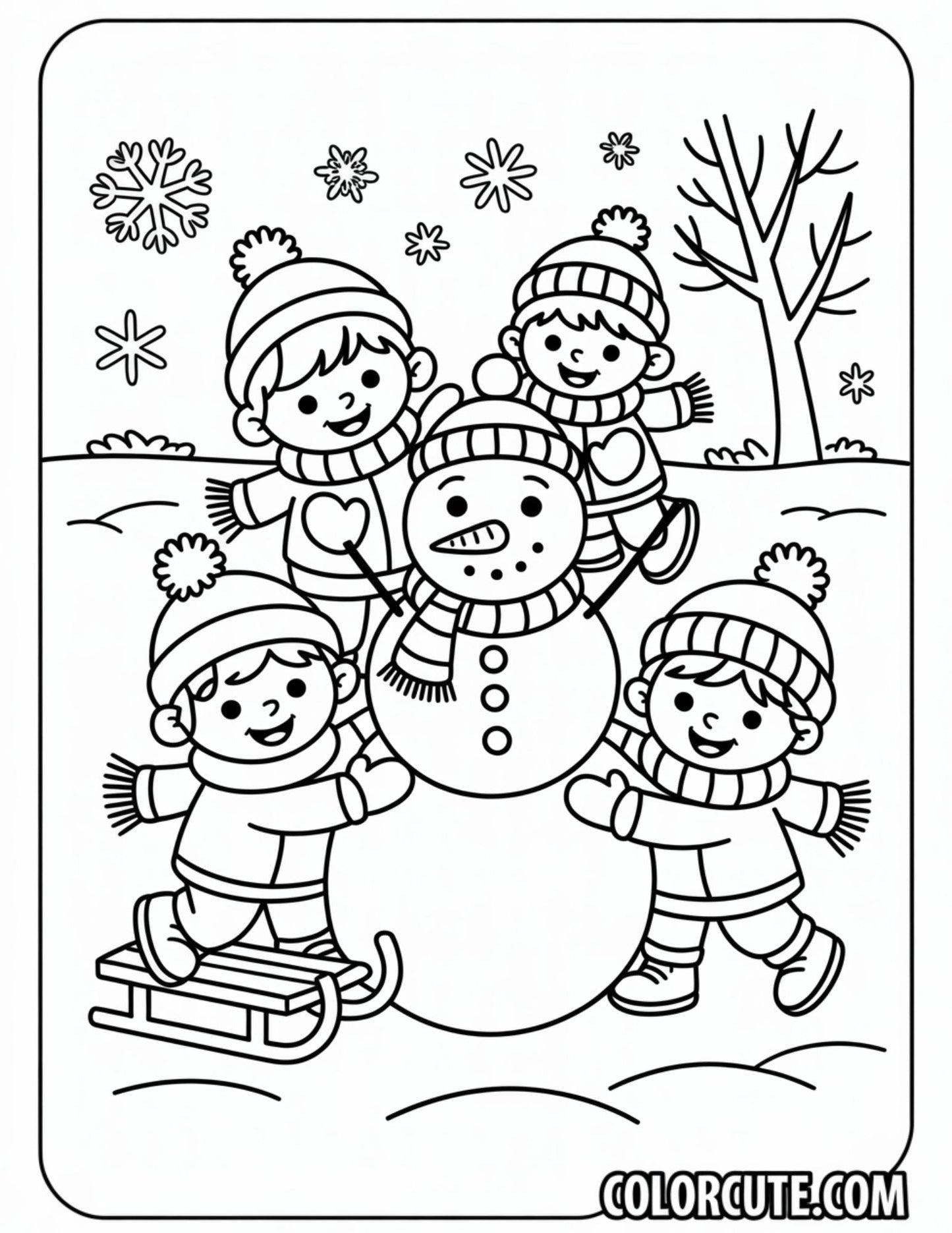 Winter Preschool Coloring Pages | Free PDF Printables