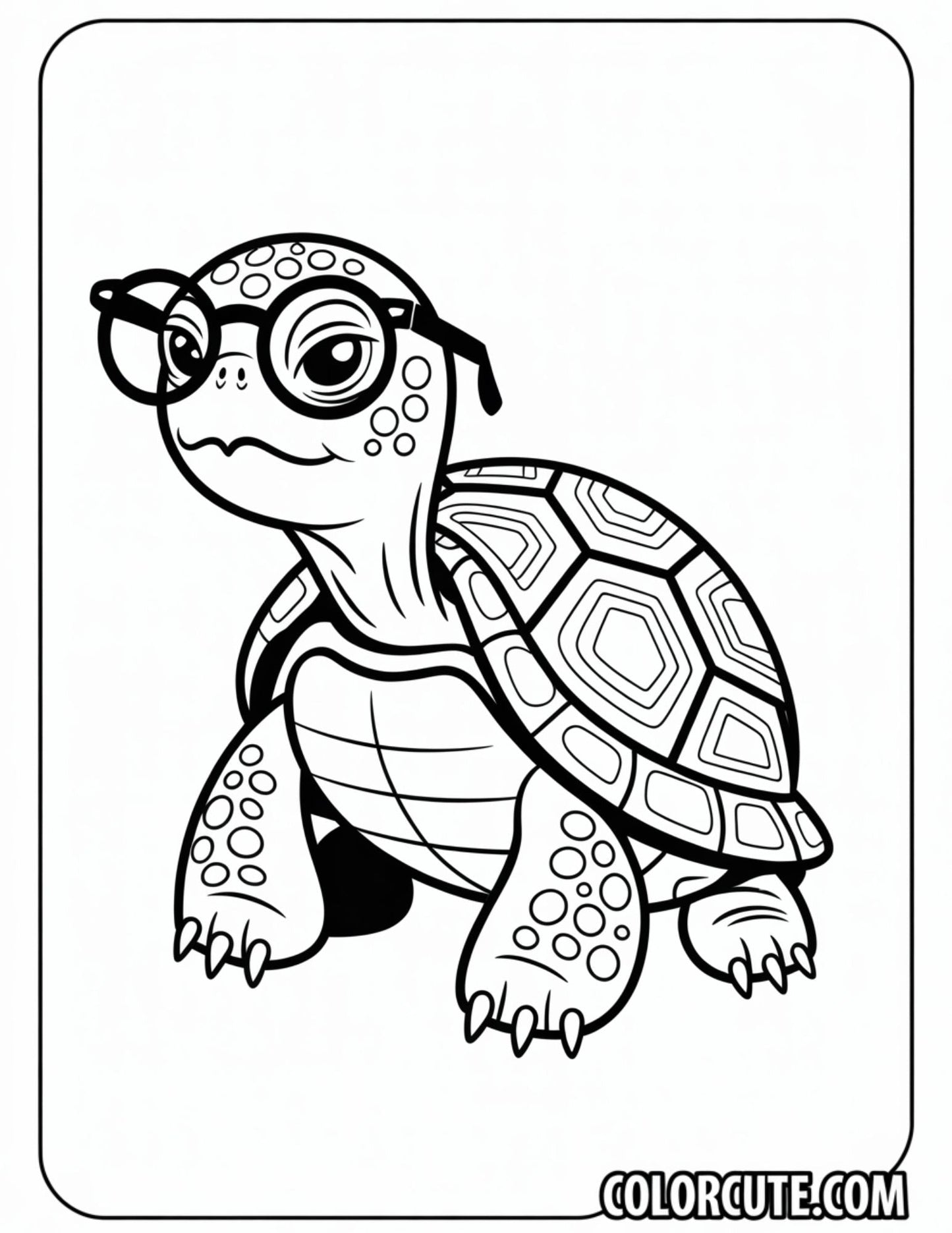 Wise Turtle Coloring Pages | Free PDF Printables