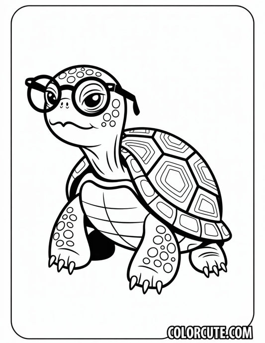 Wise Turtle Coloring Pages | Free PDF Printables