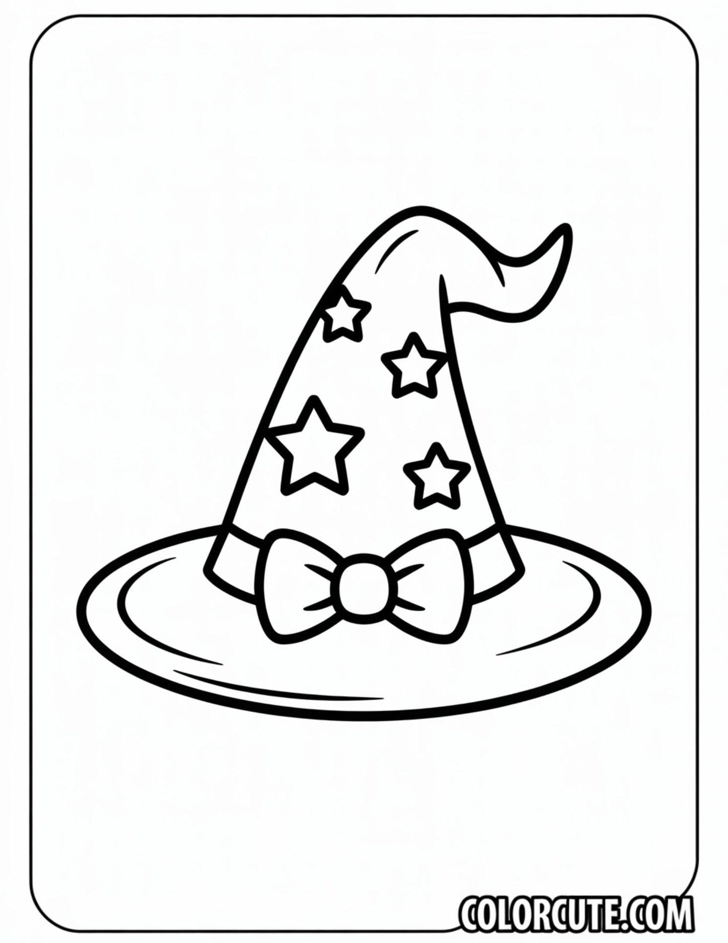 Witch Hat Halloween Coloring Pages | Free PDF Printables