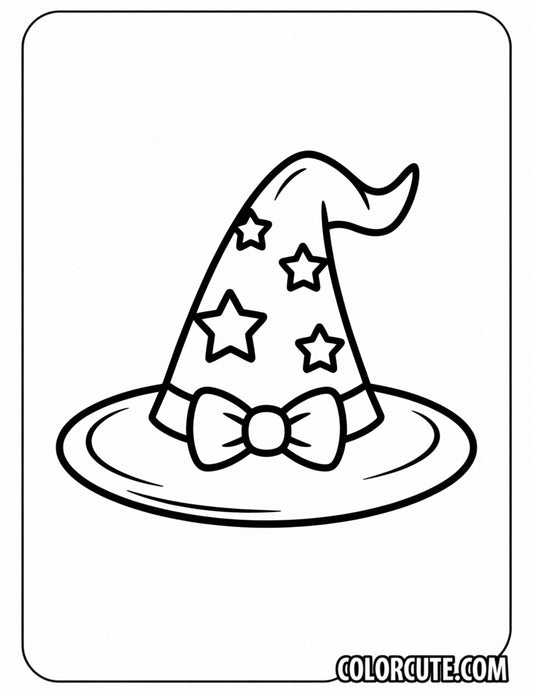 Witch Hat Halloween Coloring Pages | Free PDF Printables