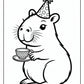 Wonderful Capybara Kawaii Coloring Pages | Free PDF Printables