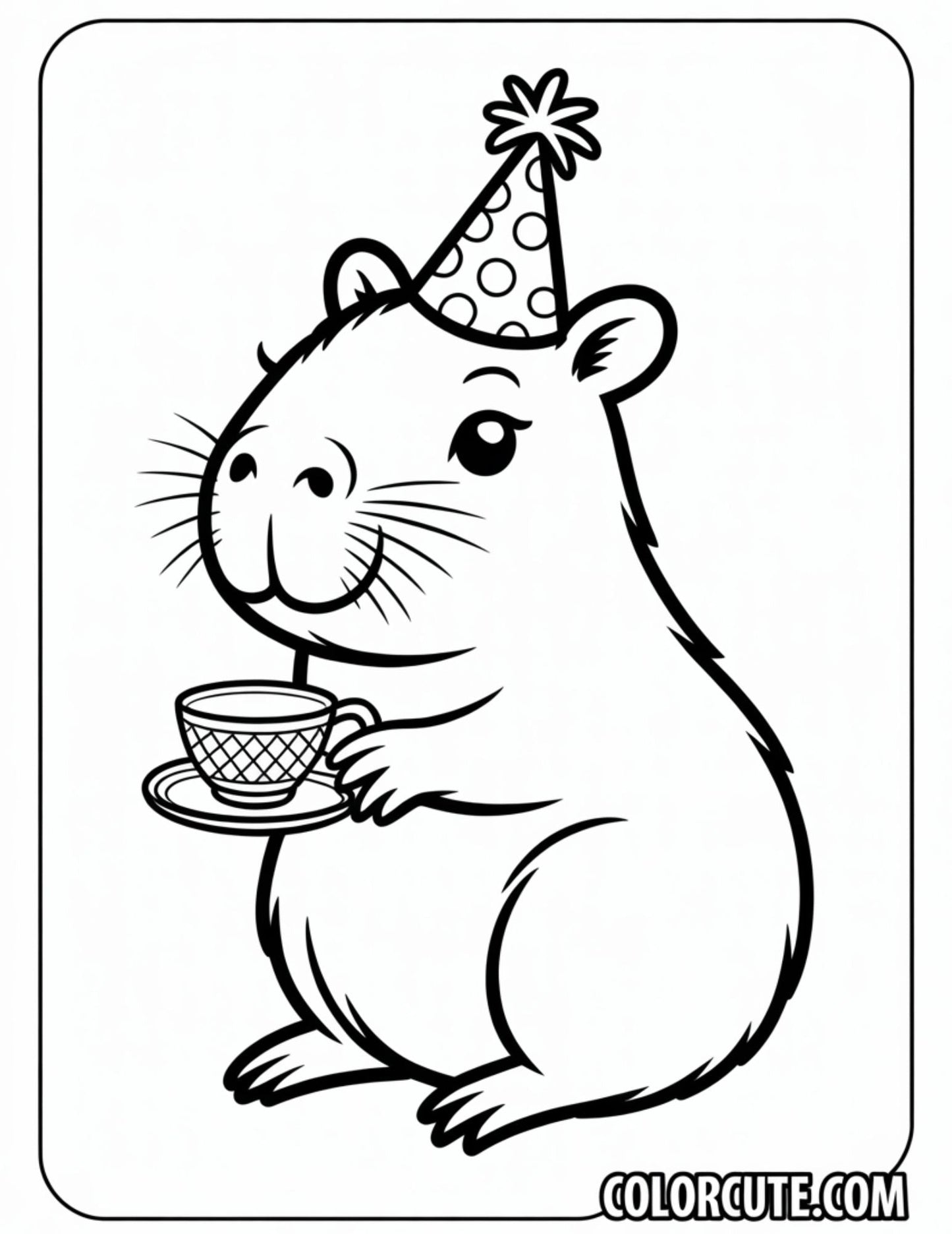 Wonderful Capybara Kawaii Coloring Pages | Free PDF Printables