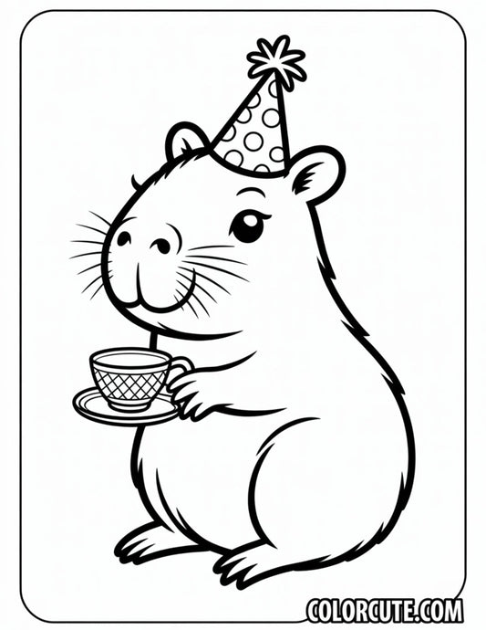 Wonderful Capybara Kawaii Coloring Pages | Free PDF Printables