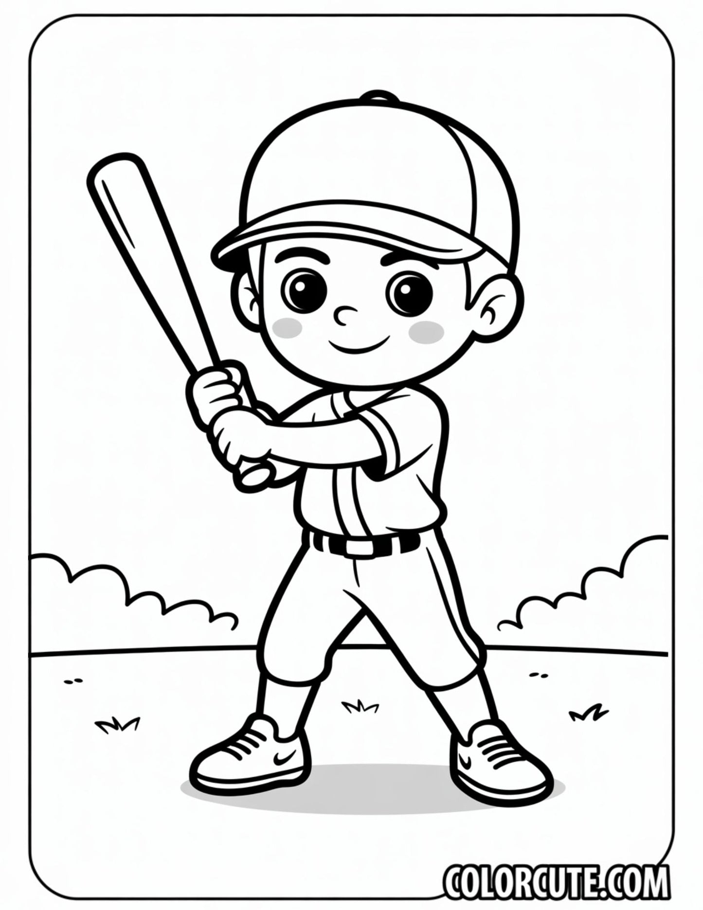 Baseball Kid Coloring Pages | Free PDF Printables