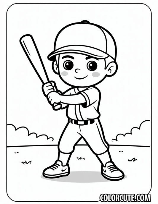 Baseball Kid Coloring Pages | Free PDF Printables