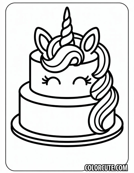 Cake Unicorn Coloring Pages | Free PDF Printables