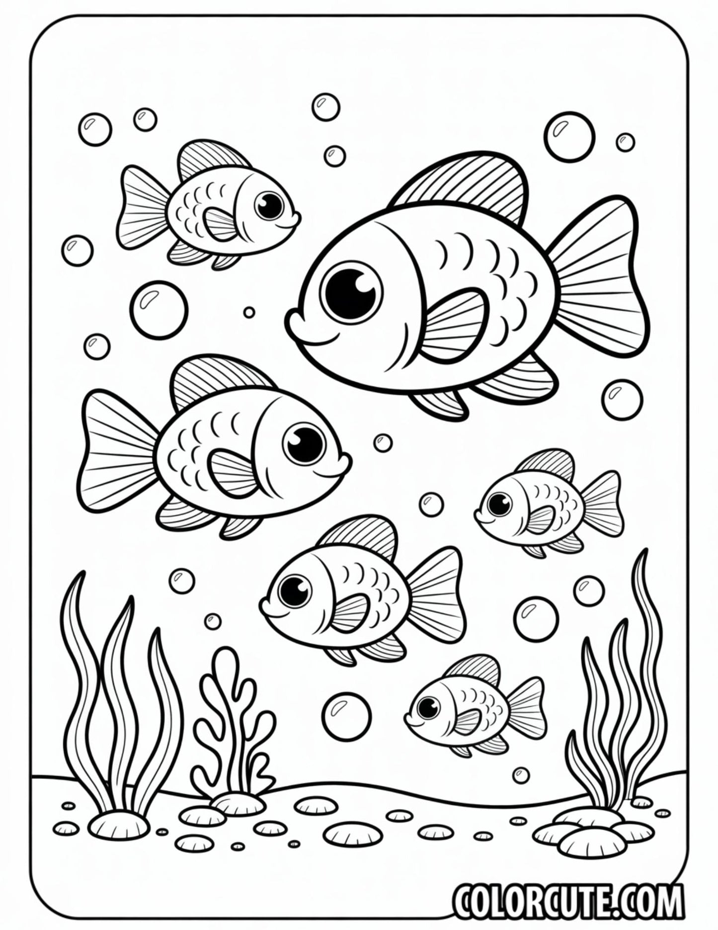 Fish Preschool Coloring Page | Free PDF Printables