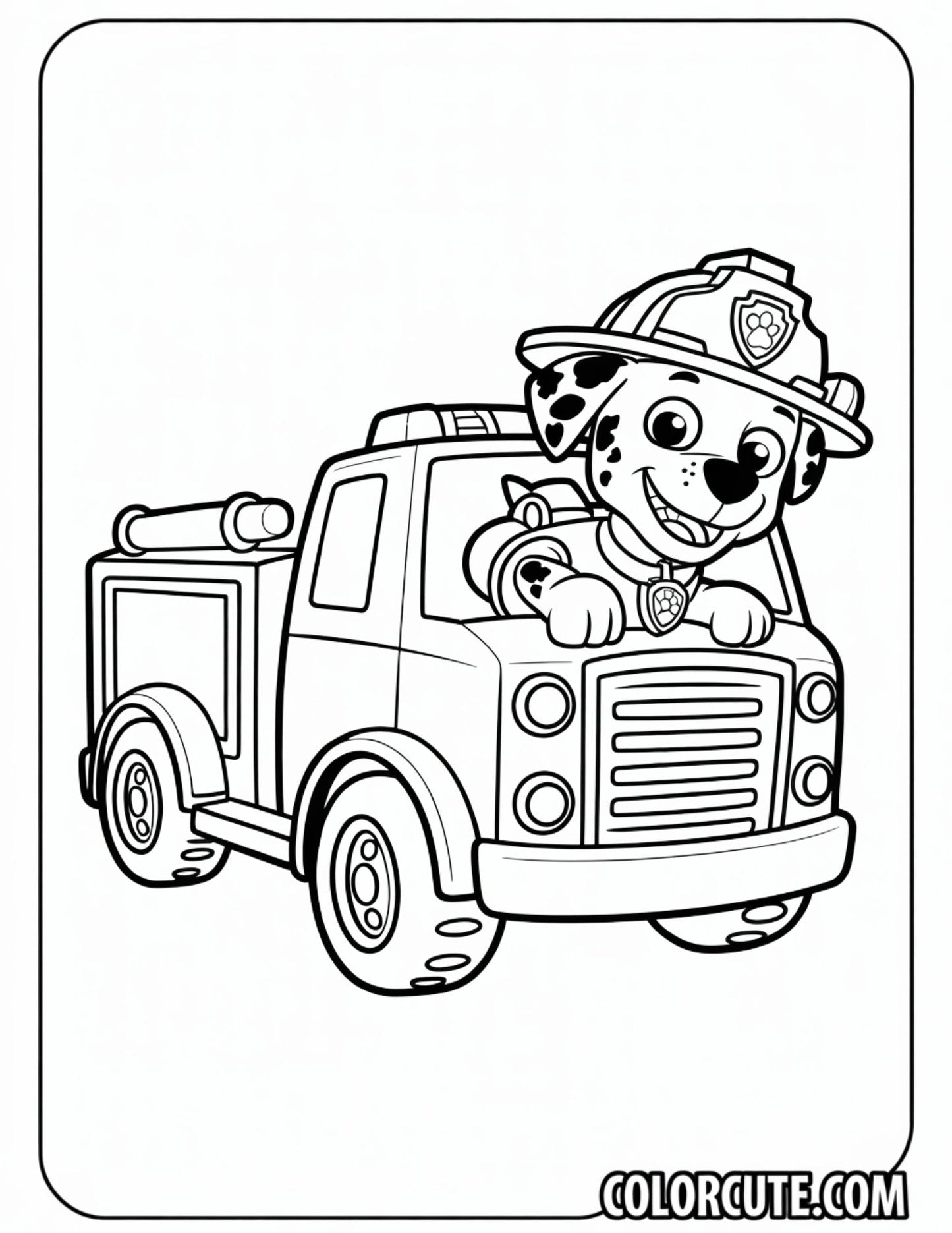 Fun Paw Patrol Fire Truck Coloring Pages | Free PDF Printables