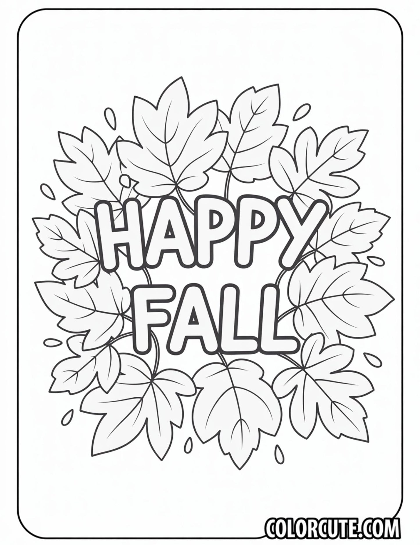 Happy Fall Coloring Pages | Free PDF Printables
