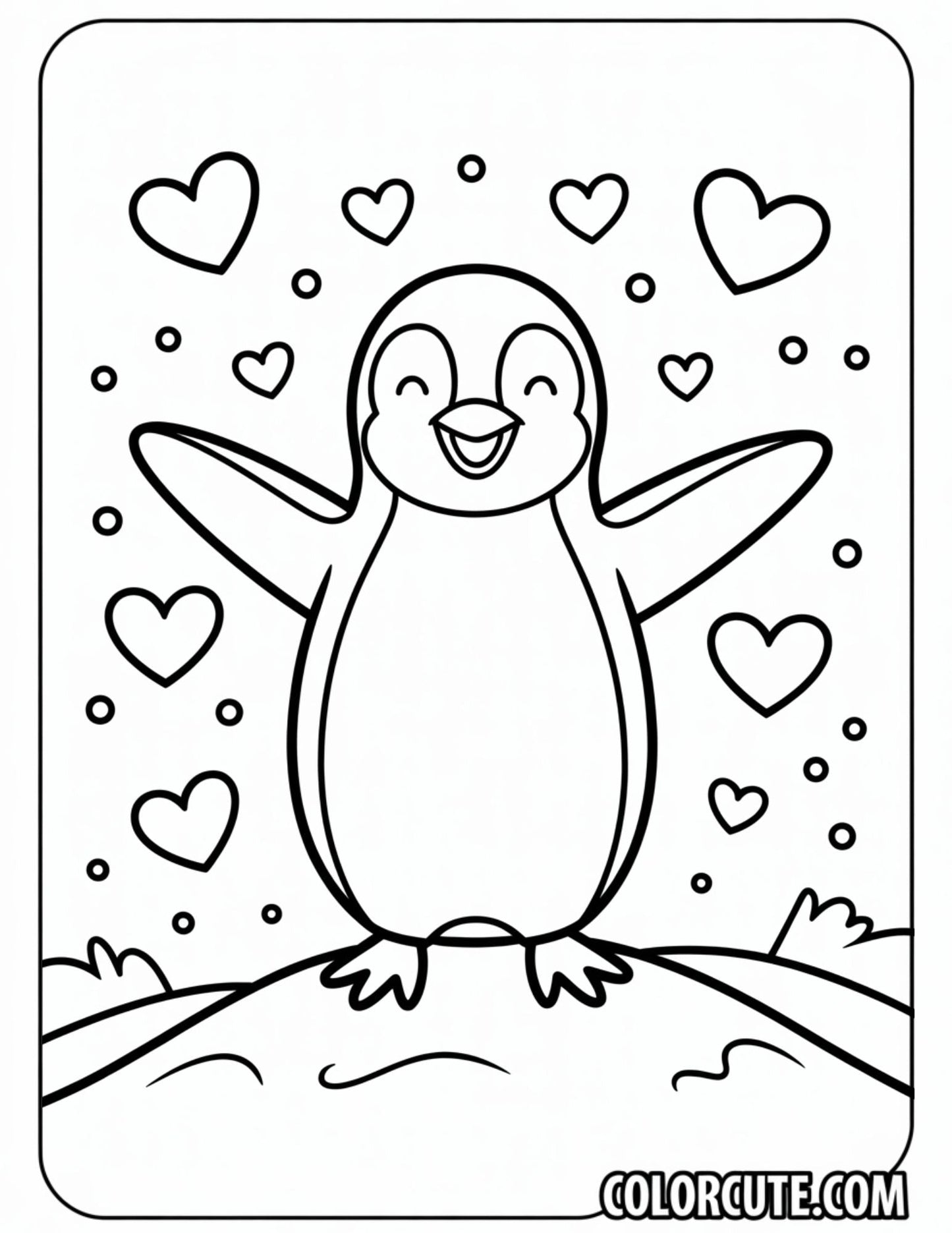 Hard Penguin Coloring Page | Free PDF Printables