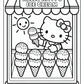 Hello Kitty Ice Cream Shop Coloring Page | Free PDF Printables