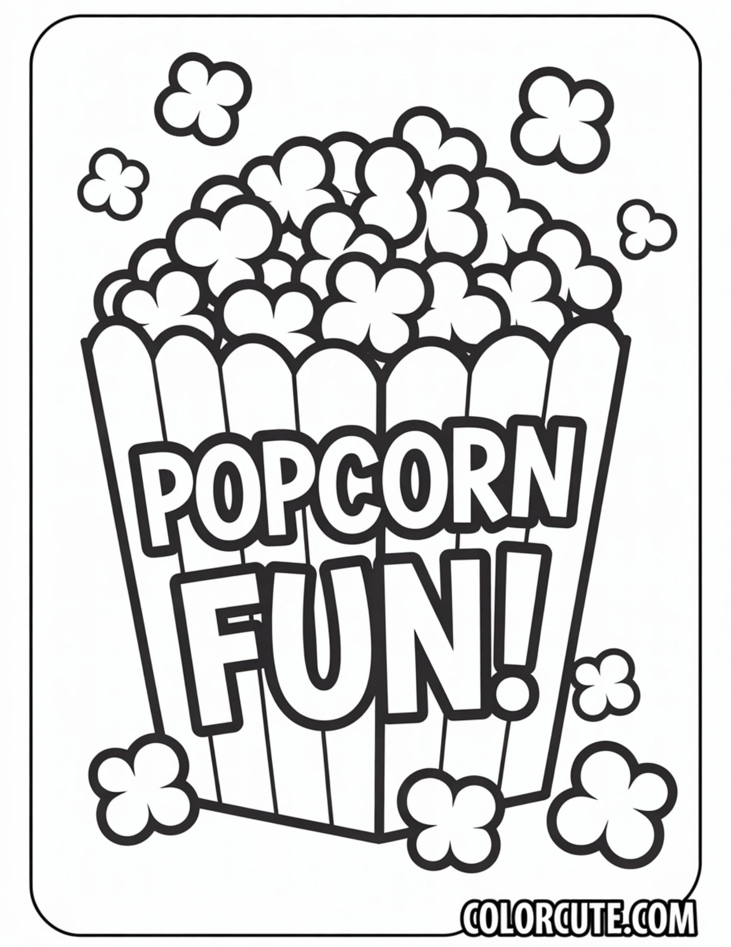 Popcorn Coloring Page | Free PDF Printables