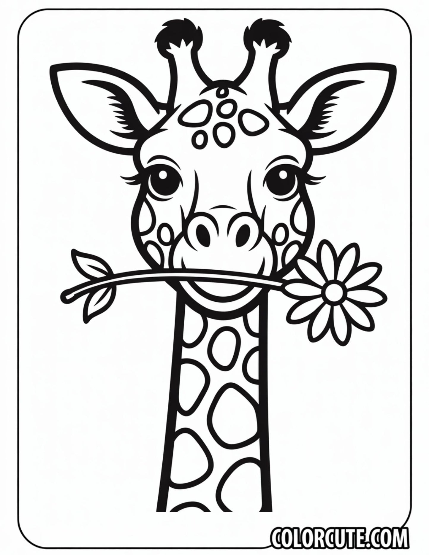 Spring Giraffe Coloring Pages Free PDF Printables