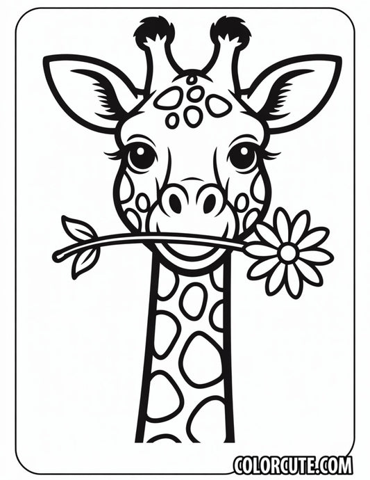 Spring Giraffe Coloring Pages Free PDF Printables
