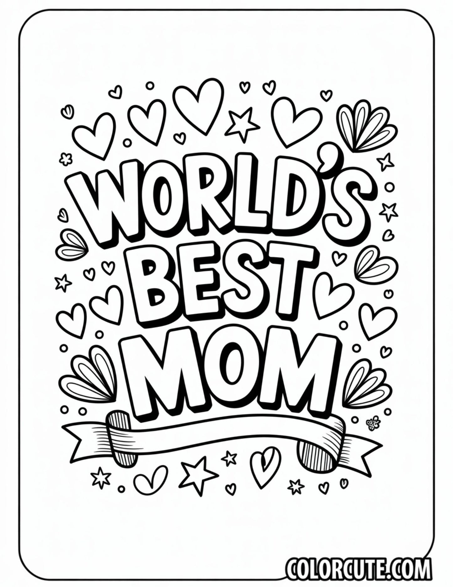 Worlds Best Mom Coloring Pages Free PDF Printables