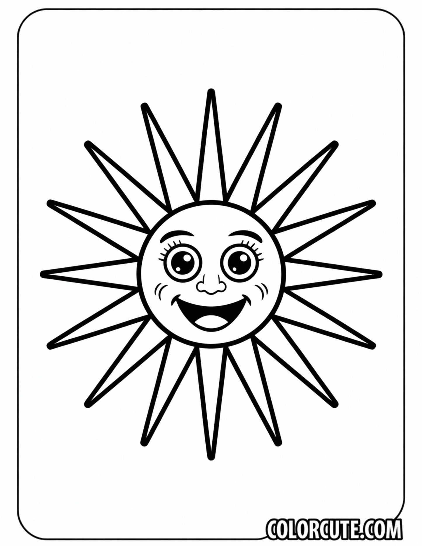Adult Sun Coloring Page | Free PDF Printables
