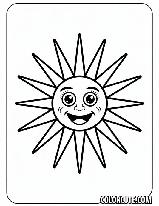 Adult Sun Coloring Page | Free PDF Printables