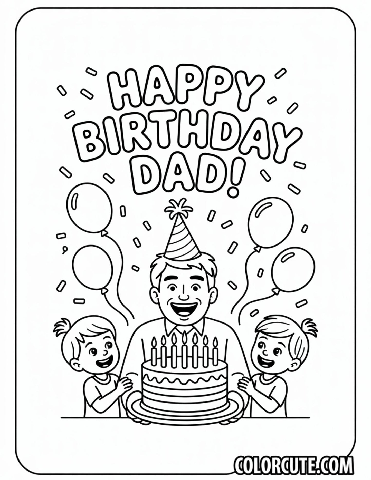 Dad Birthday Coloring Pages | Free PDF Printables