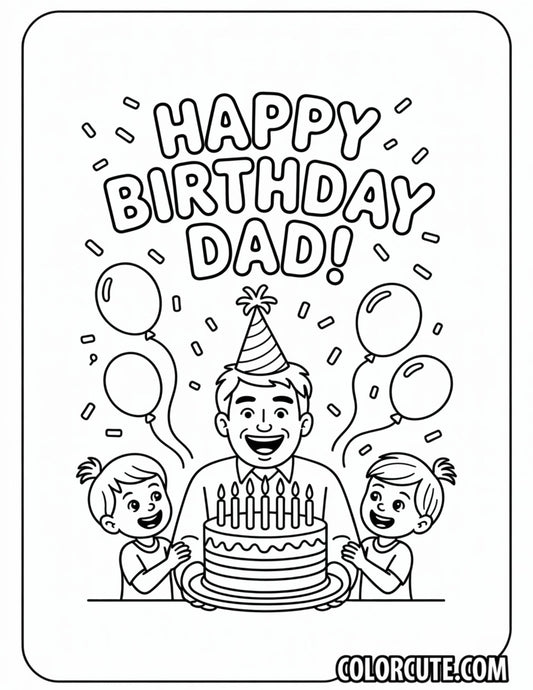 Dad Birthday Coloring Pages | Free PDF Printables