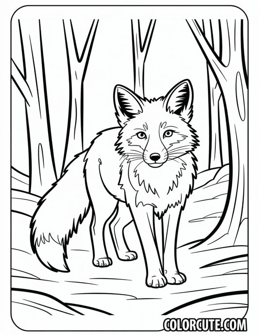 Fox in the Forest Coloring Pages | Free PDF Printables