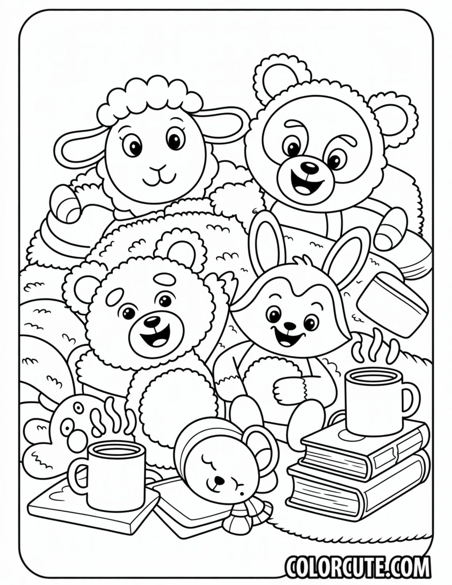 Fun Cozy Friends Coloring Pages | Free PDF Printables