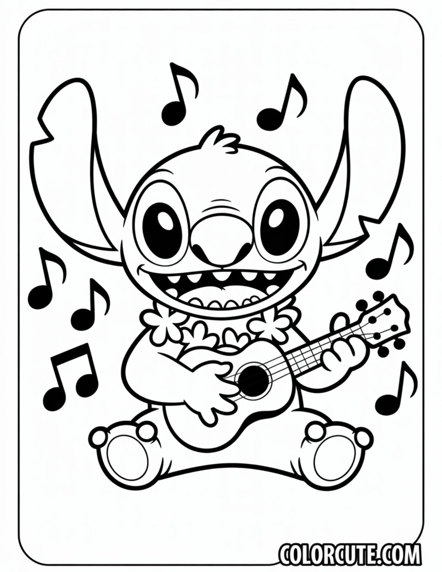 Guitar Stitch Coloring Page | Free PDF Printables