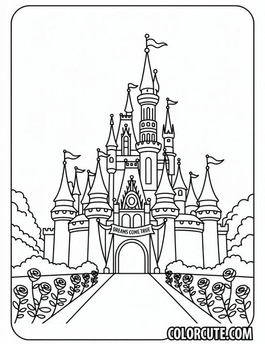 Royal Disney Castle Coloring Page | Free PDF Printables