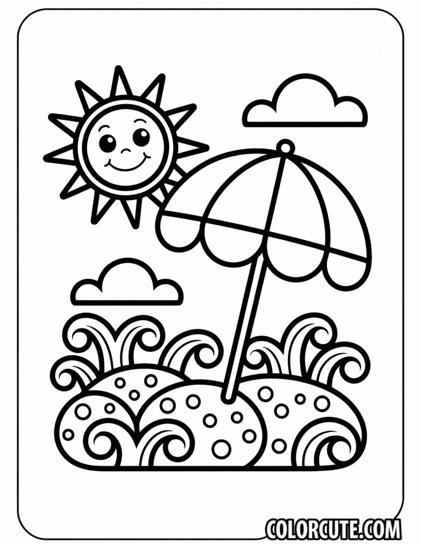 Summer Bold and Easy Coloring Pages | Free PDF Printables